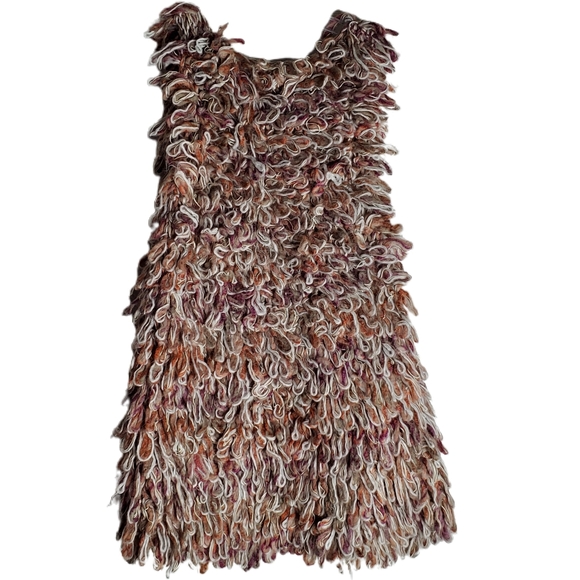 Anthropologie Hand knit vest by Dollie Boho 60's brown cream green size xs/s - Picture 4 of 10